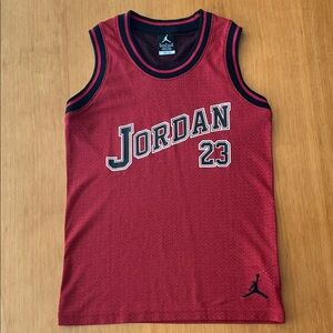 Youth Jordan Red and Black Sleeveless Jersey